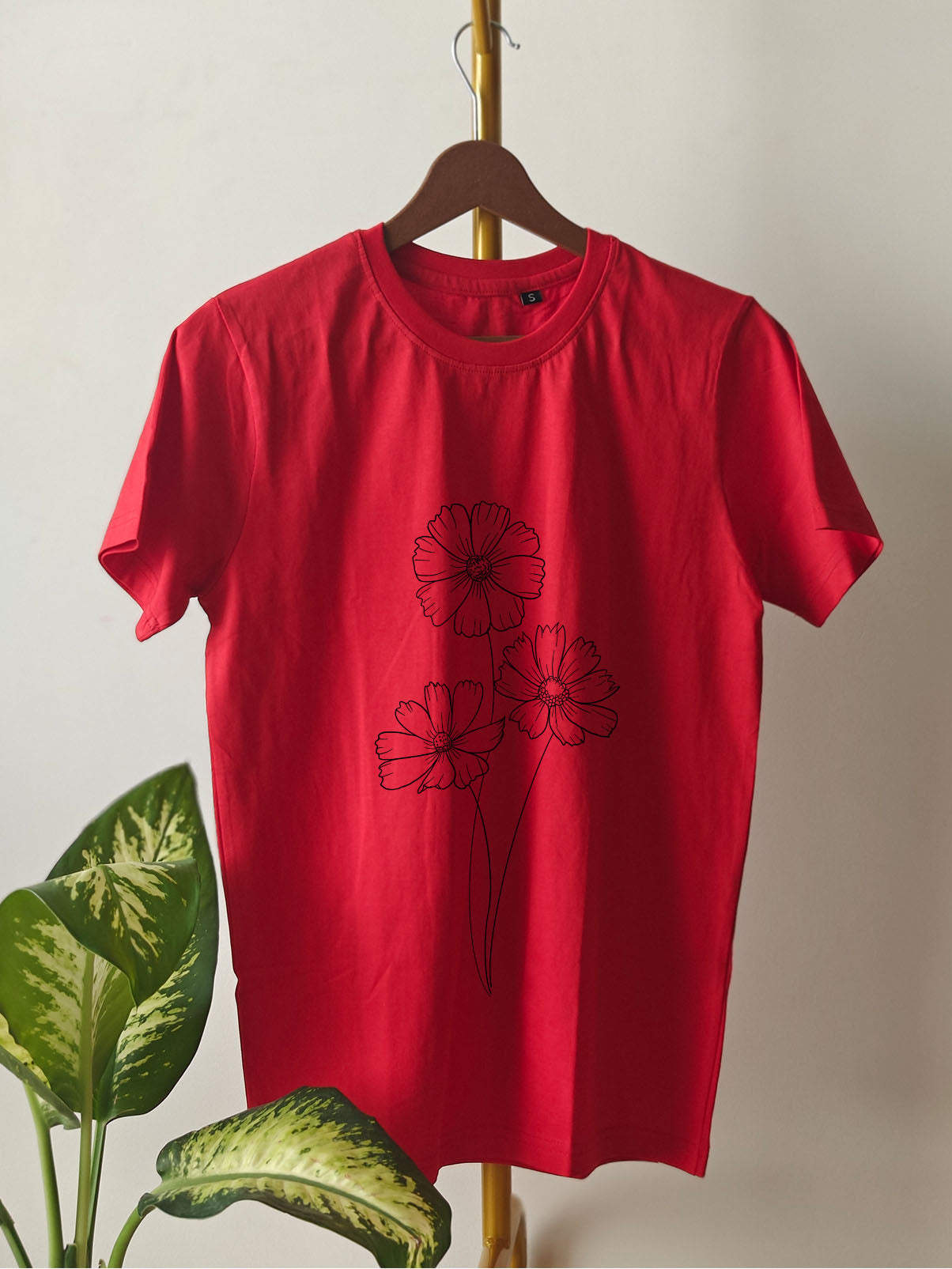 FLOWER OUTLINE : Unisex Regular T-shirt