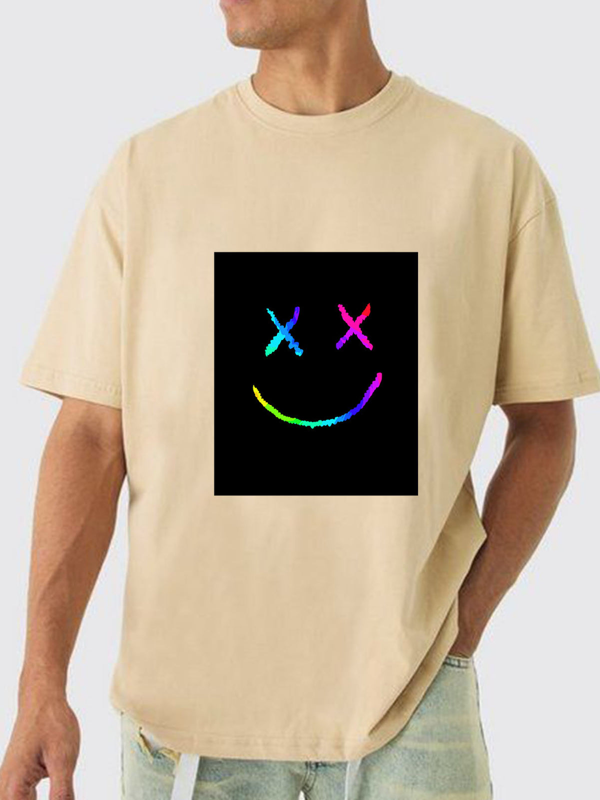 RAINBOW SMILY : Unisex Oversized T-shirt