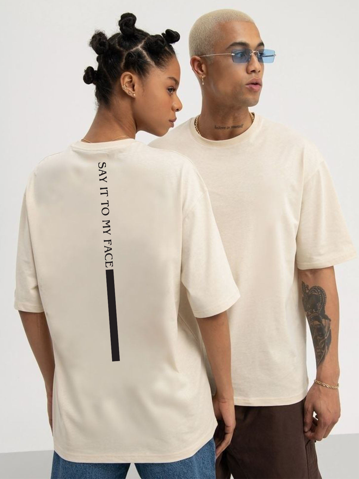 SAY IT TO MY FACE : Unisex Oversized T-shirt