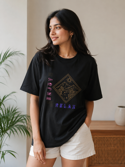 RELAX & ENJOY : Unisex Oversized T-shirt